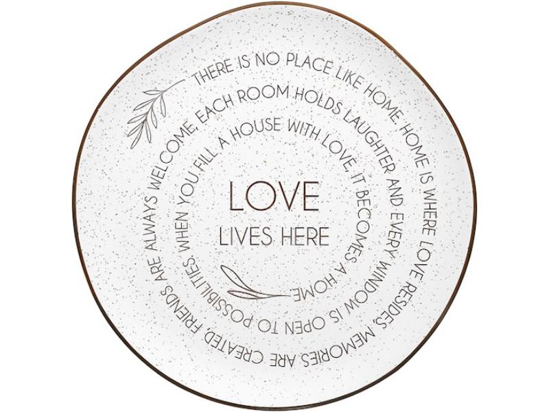 Pavilion 470903 10.5 in. Ceramic Love Lives Here Plate