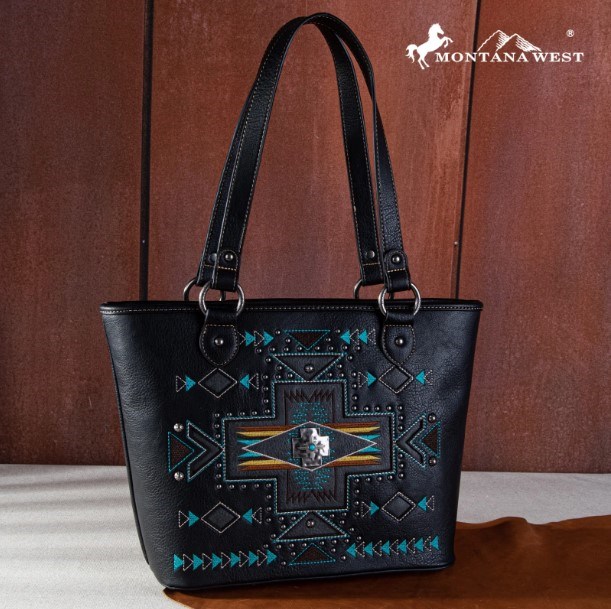 479538 Tote - Aztec Cross - Concealed Carry - Black