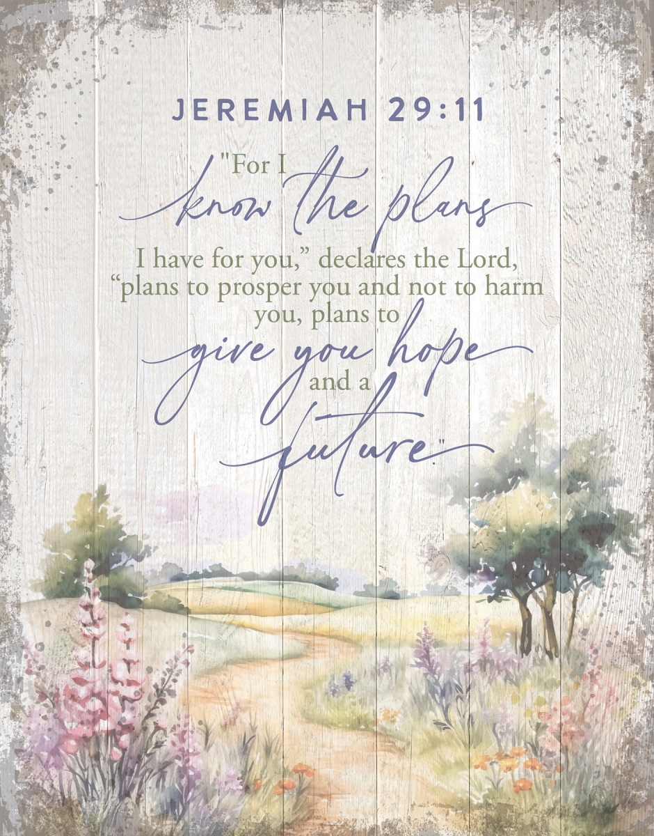 470486 11.75 x 15 in. Timberland Art-For I Know The Plans Wall Plaque
