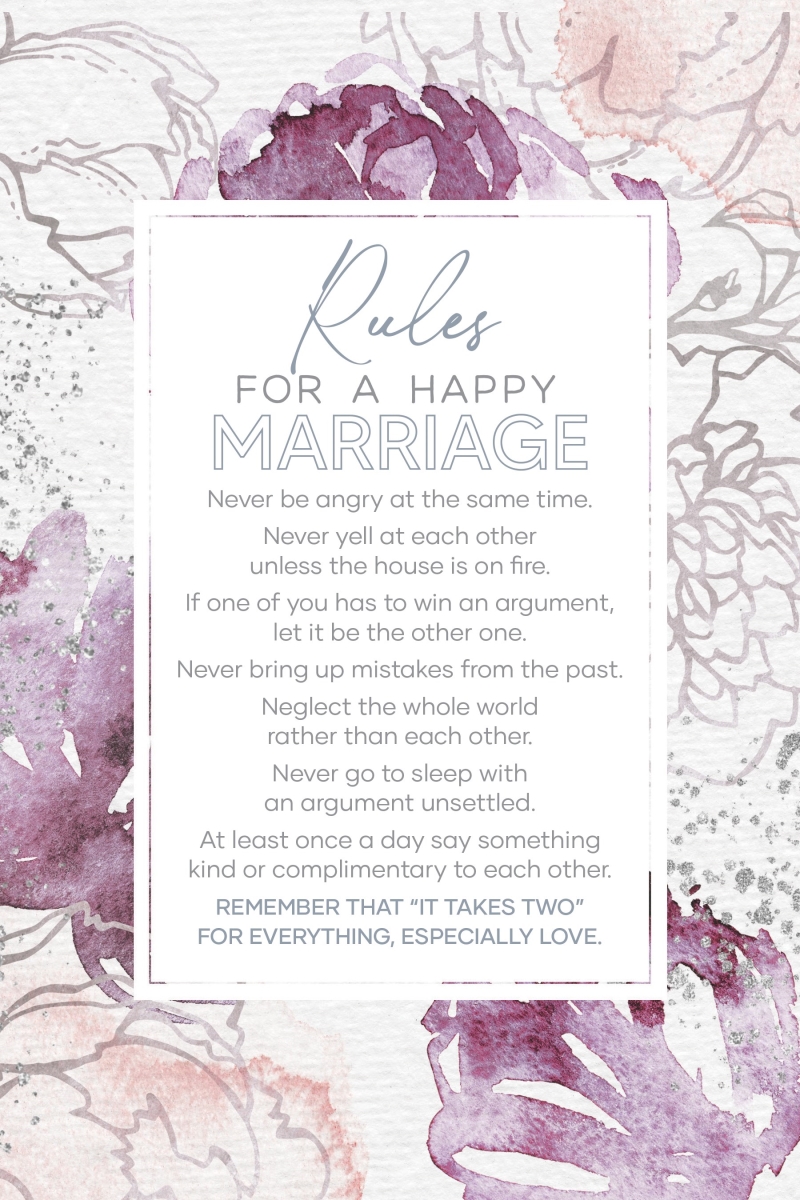394255 6 x 9 in. Everyday-Rules For Happy Marriage Plaque