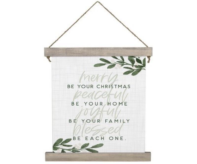 359707 Hanging Canvas - Merry Be Christmas - 10 x 17 in.
