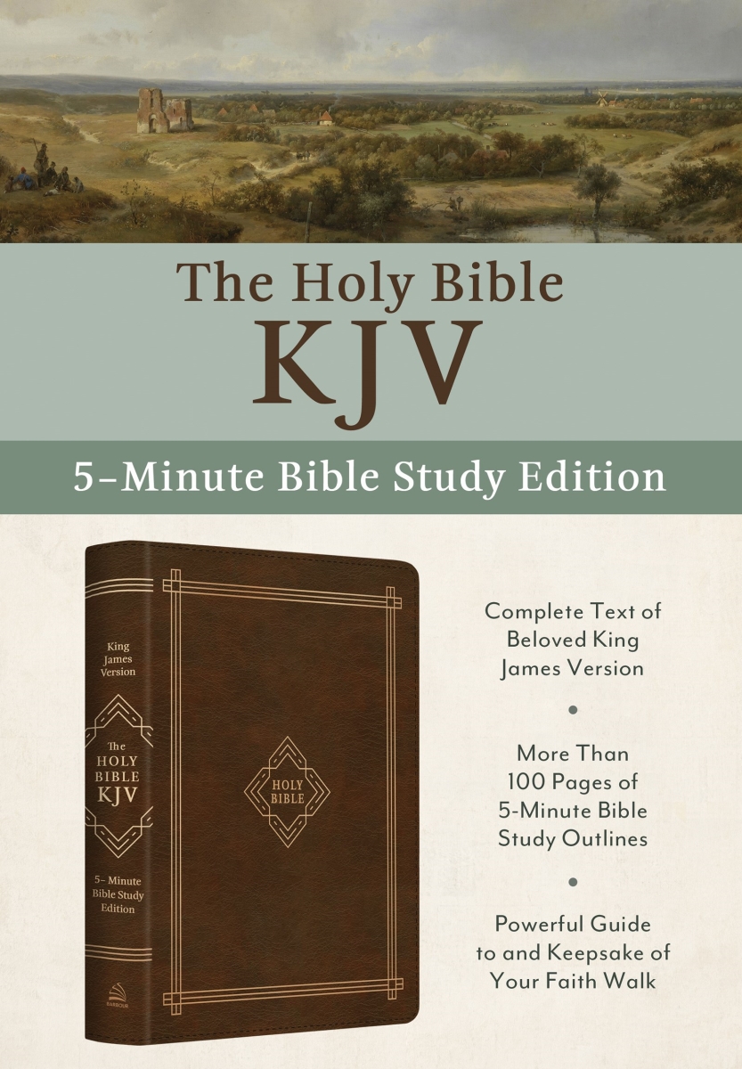 Barbour Publishing 34335X KJV The Holy Bible  5Minute Bible Study Edition  Classic Hickory Imitiation Book