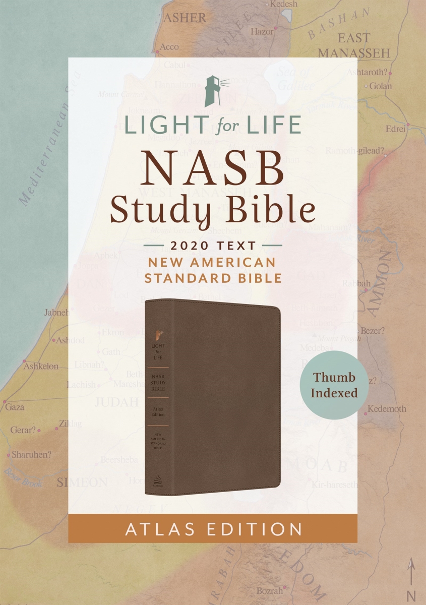 Barbour Publishing 348361 NASB 2020 The Light for Life Study Bible - Atlas Edition - Mocha Brown DiCarta Indexed