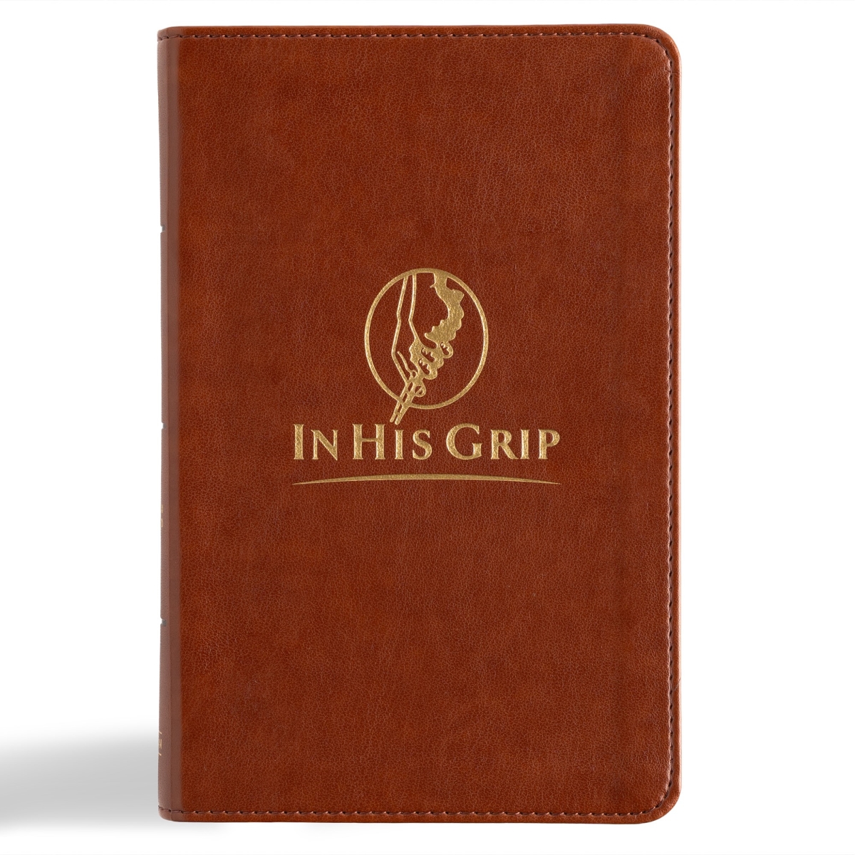 479110 Csb in His Grip Golfers Bible - Brown Leathertouch