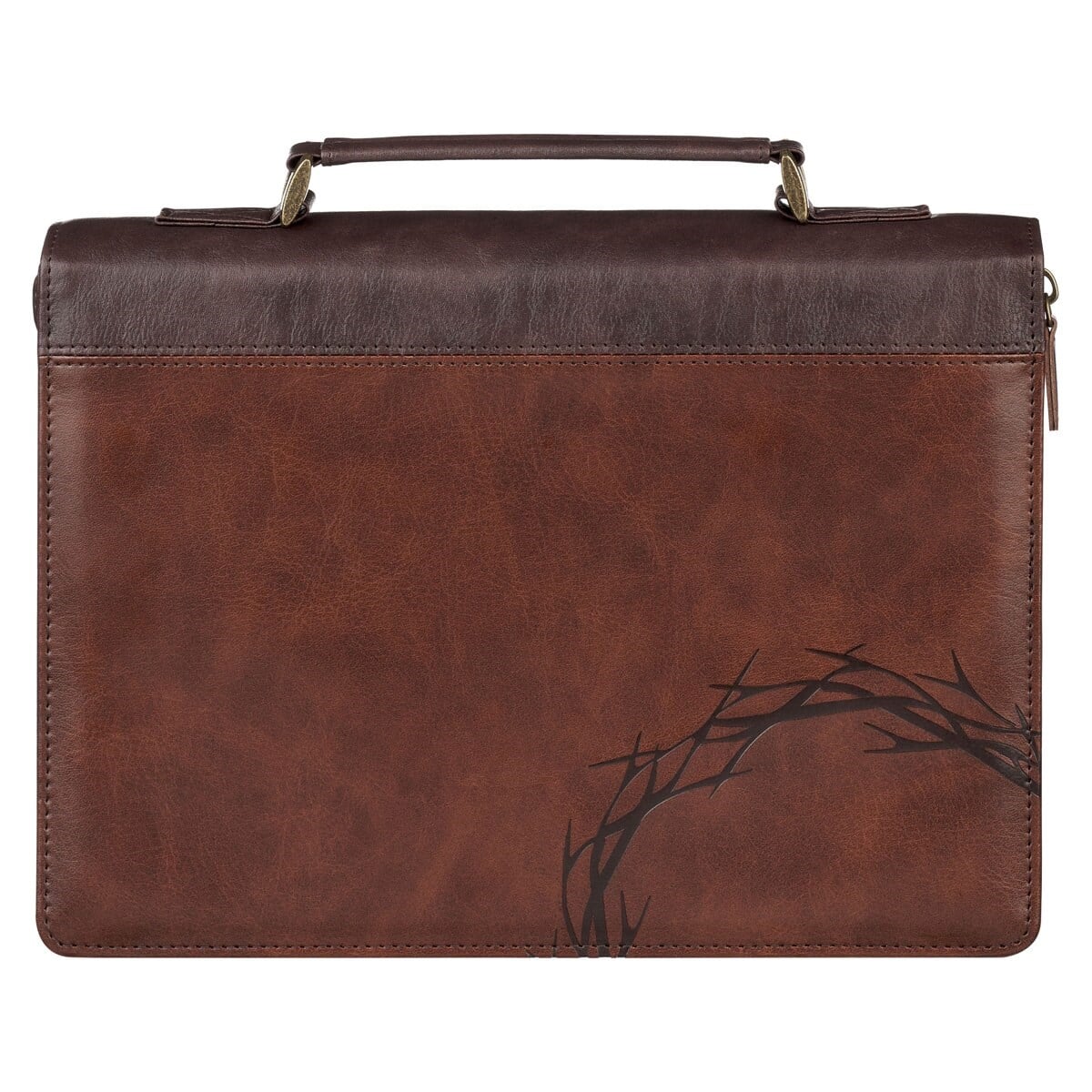 471753 Bible Cover - Classic - Crown of Thorns & Amazing Grace Isa. 53-5 - Two Tone Brown