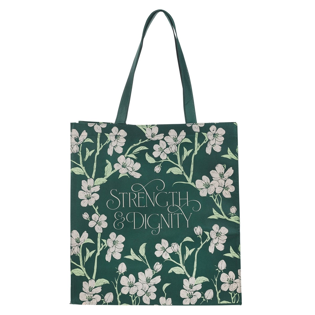 368371 Tote - Strength & Dignity Proverbs 31-25 - Green