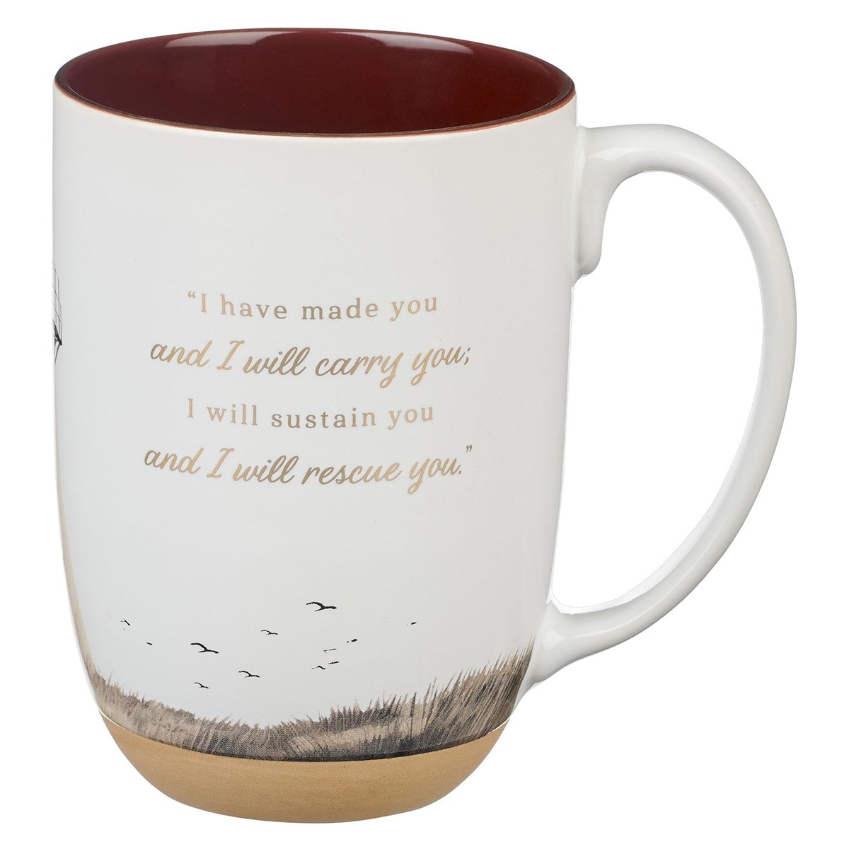 Picture of Christian Art Gifts 368452 Ceramic Mug - I Will Sustain You Isa. 46-4 - Brown