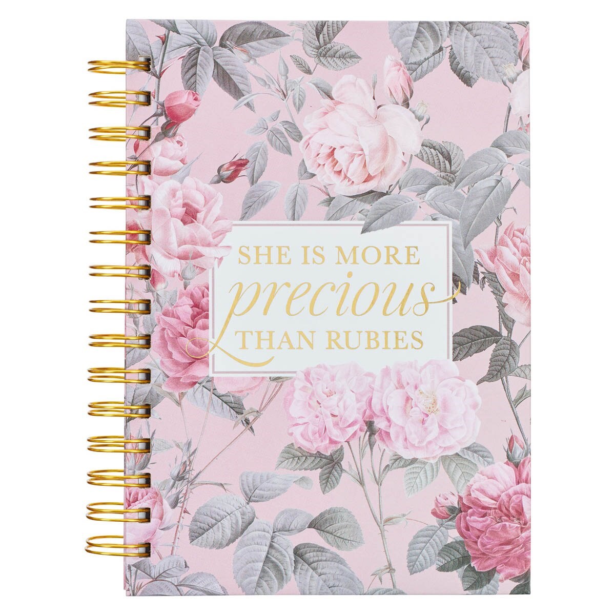 276340 Wirebound - Pink Floral More Precious Than Rubies Prov. 31 - 10 Journal