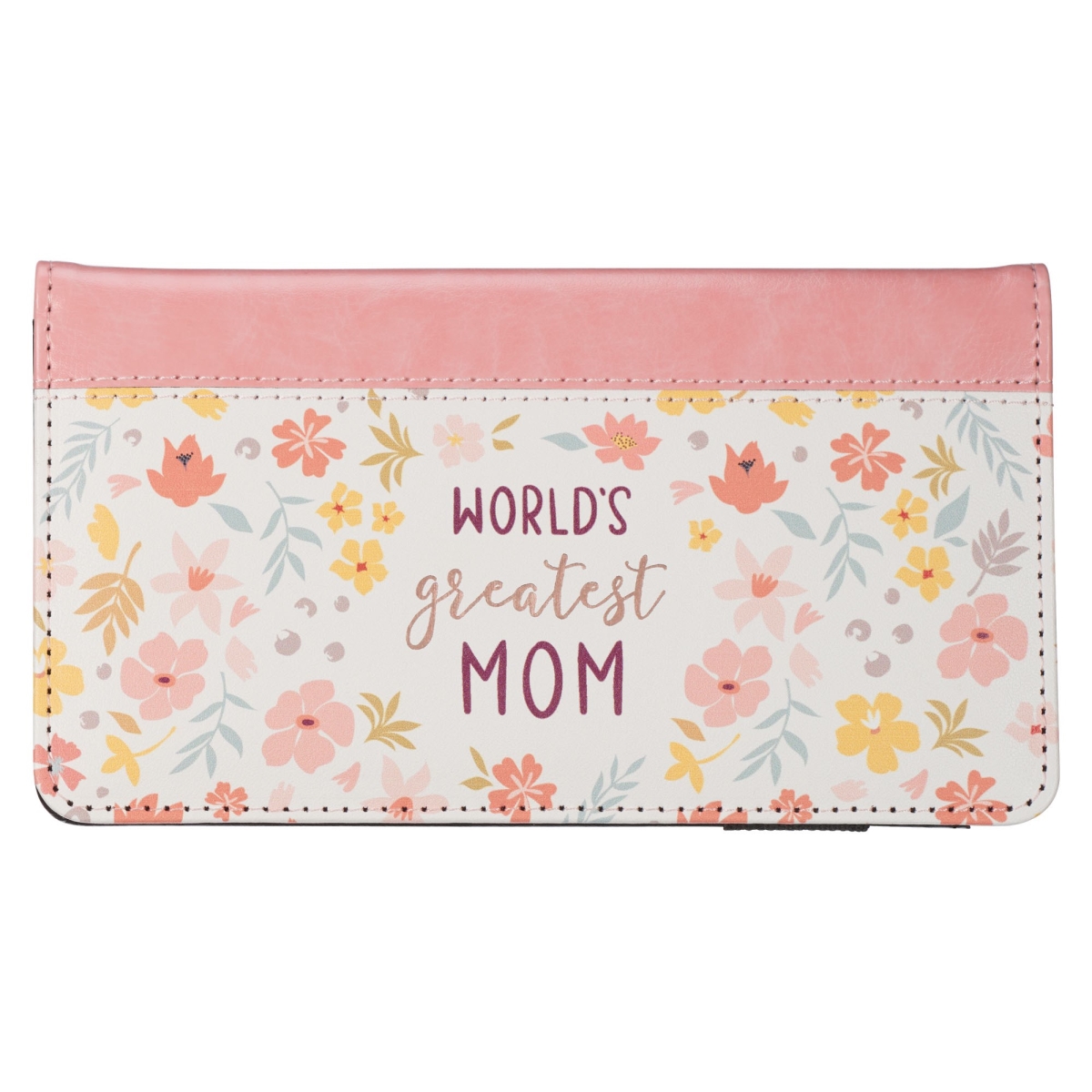 368345 Checkbook & Wallet - Worlds Greatest Mom Book - Floral Print