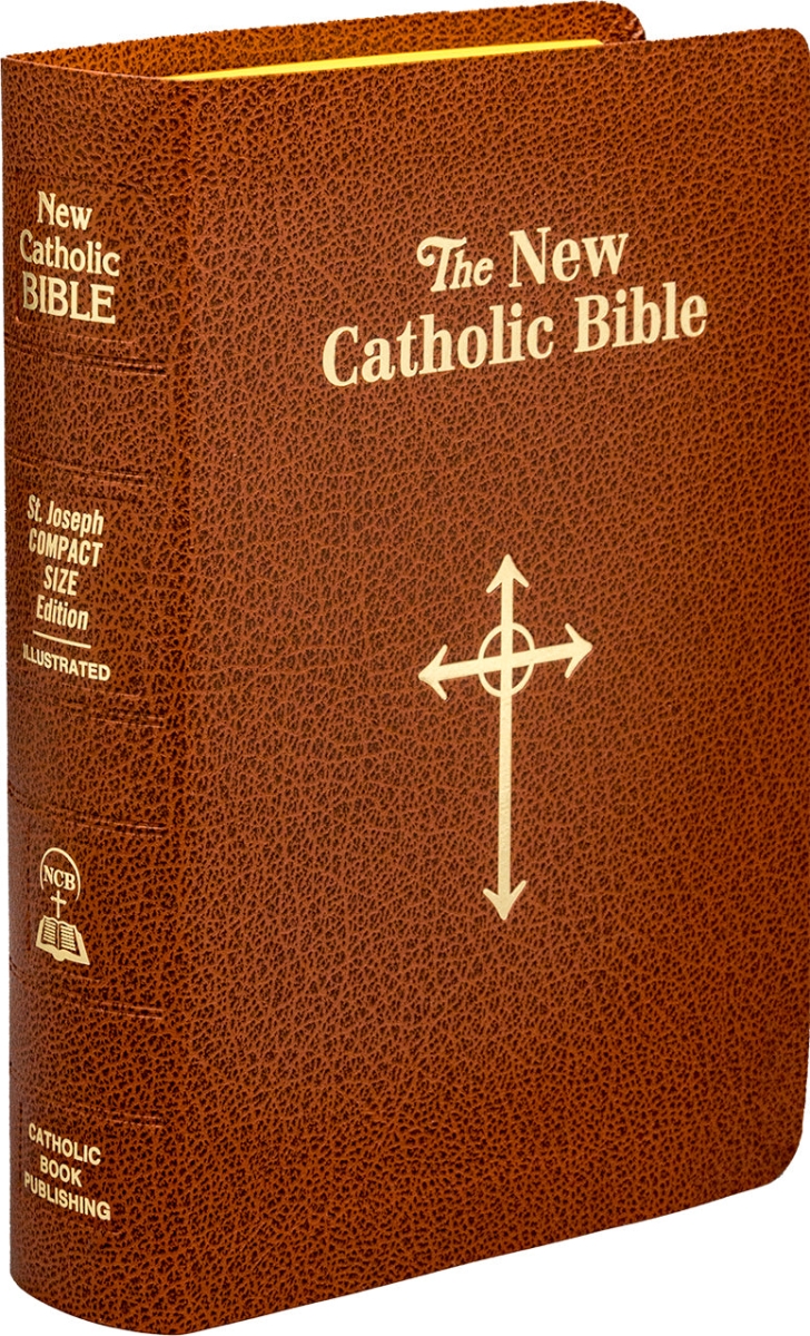 358413 NCB St. Joseph Compact Size Edition Book - Brown Simulated Leather - No.606-10BN