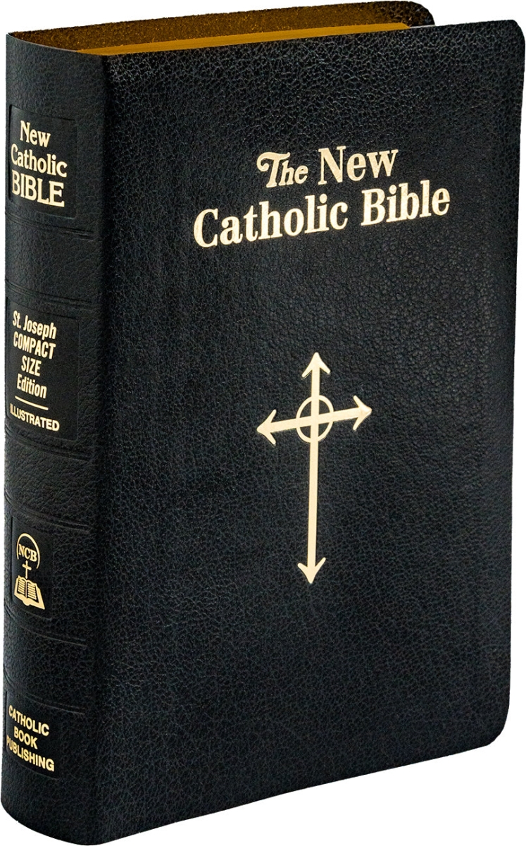 358416 NCB St. Joseph Compact Size Edition Book - Black Simulated Leather - No.606-10B