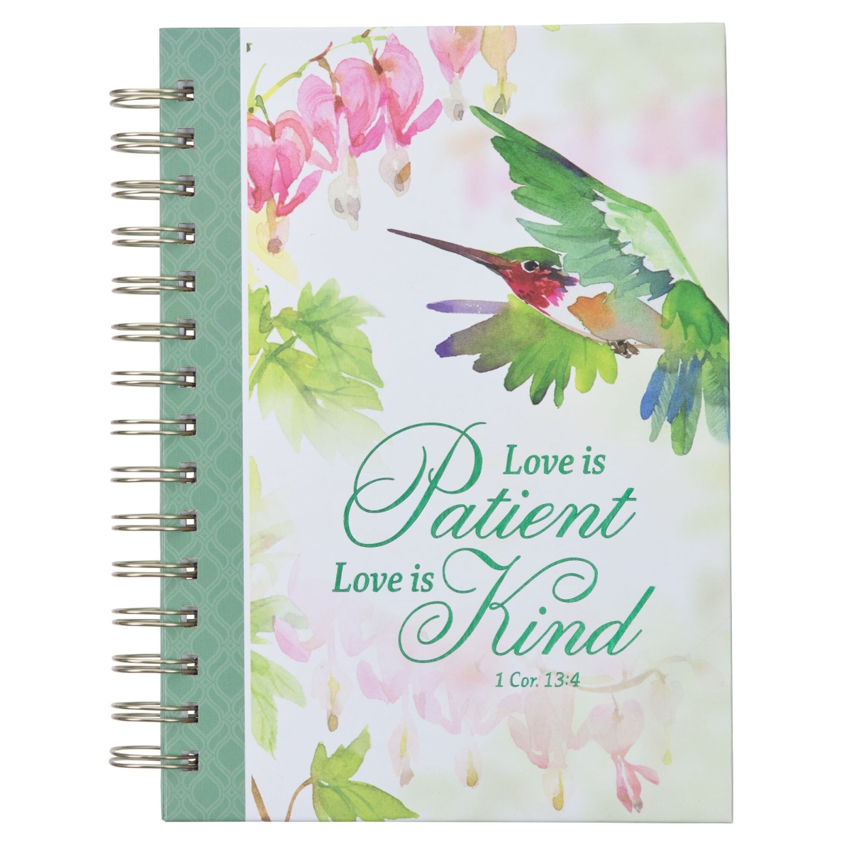 380982 Wirebound - Green - Love - 1 Cor. 13-4 Journal