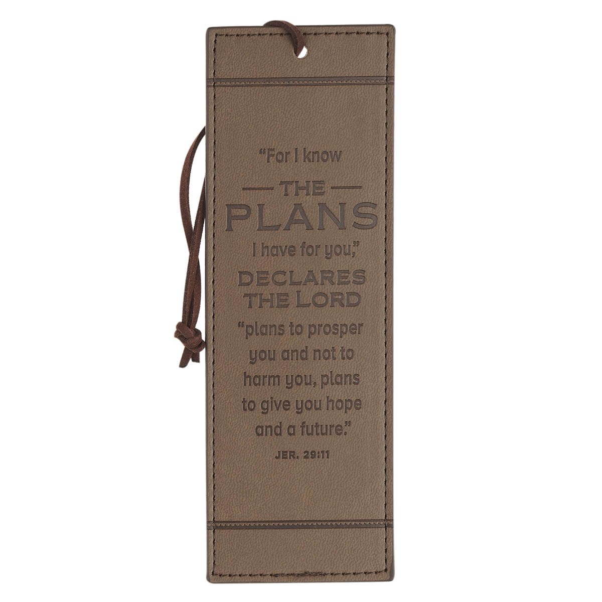 471772 Bookmark - I Know The Plans Jer. 29-11 - Faux Leather - Beige