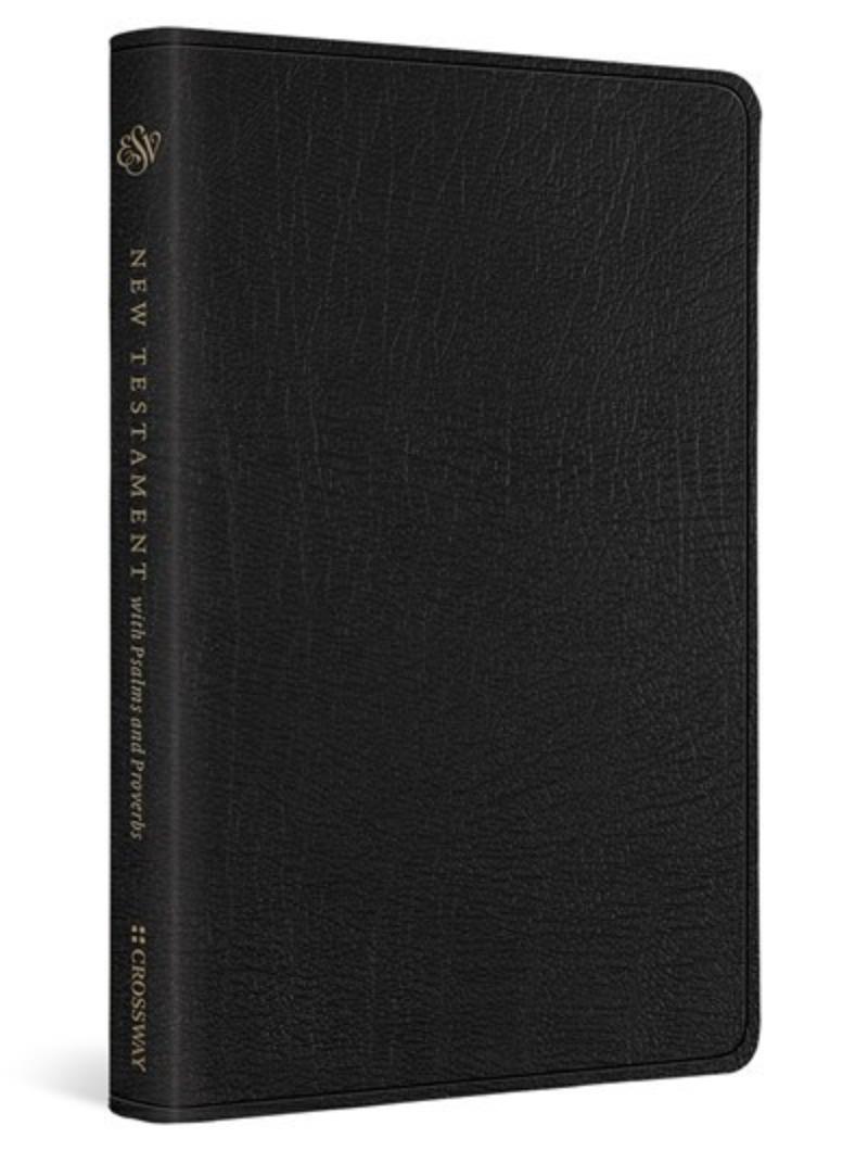 233205 ESV Testament with Psalms & Proverbs Book - Black Genuine Leather