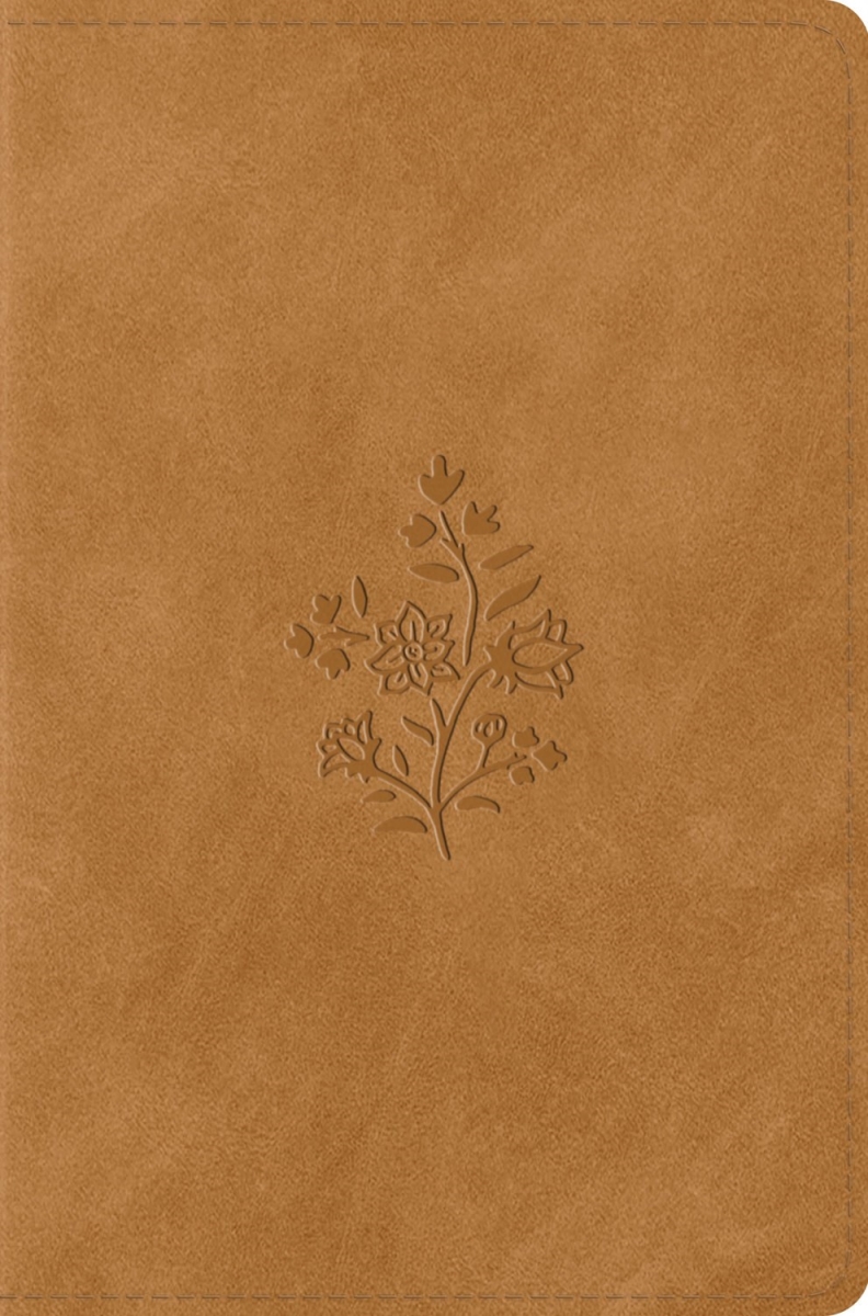379635 ESV Compact Bible - Nubuck Caramel Wildflower Design TruTone