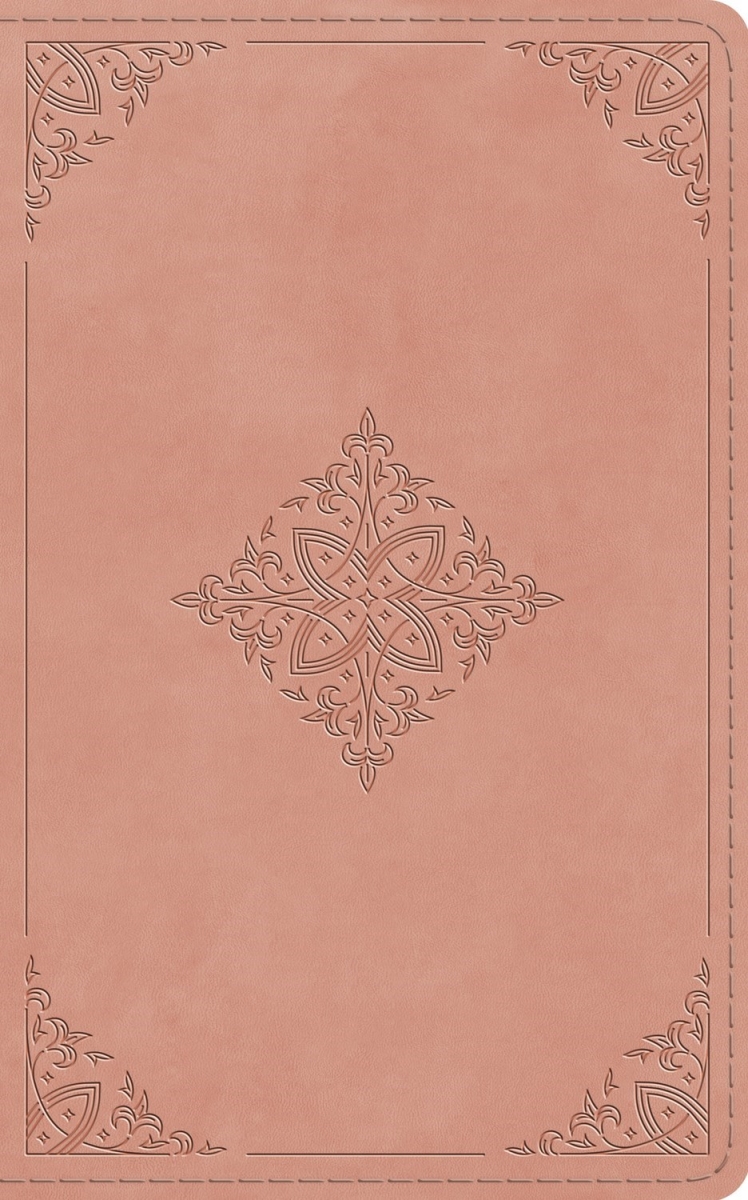755921 ESV Vest Pocket   Testament with Psalms & Proverbs RL Bible - Blush Rose, Fleur-De-Lis Design Trutone