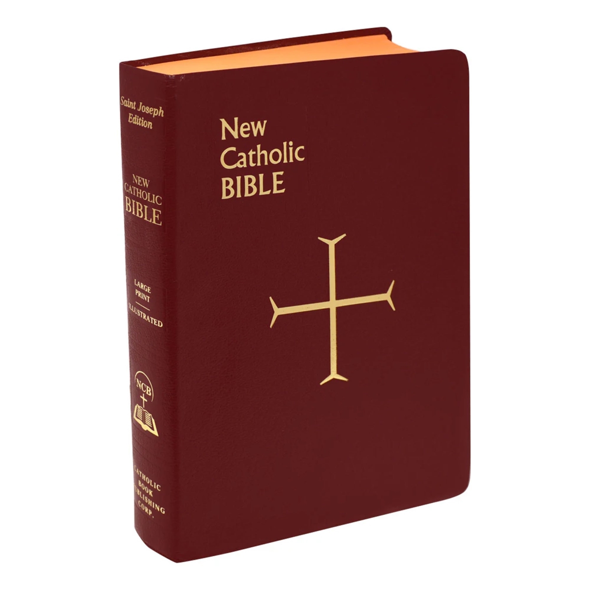 358403 NCB St. Joseph Catholic Bible Large Type - Burgundy Imitation Leather - No.6