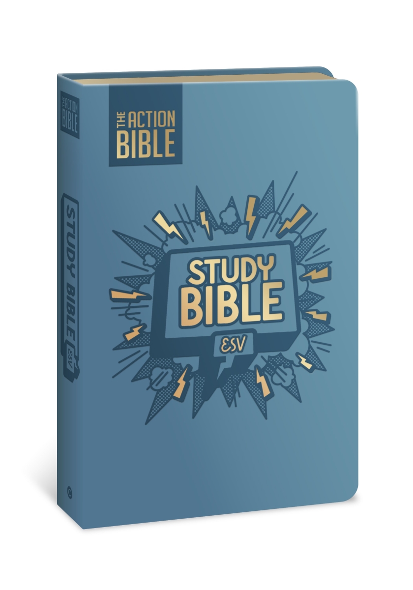 356385 ESV The Action Bible Study Bible - Full Color - Blue Leathersoft