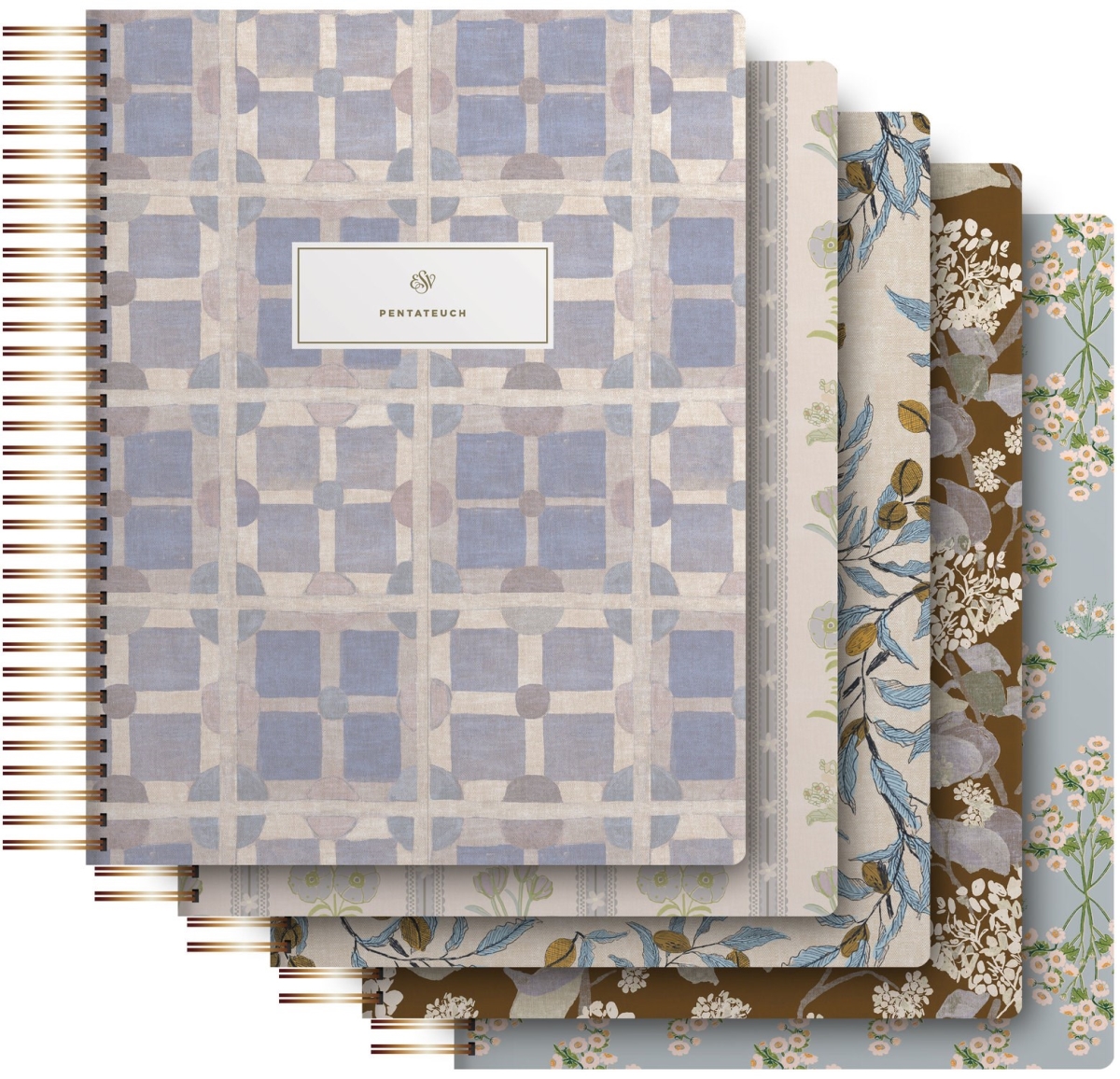 471154 ESV Spiral - Bound Journaling Bible Five - Volume Set - Artwork by Lulie Wallace - Hardcover