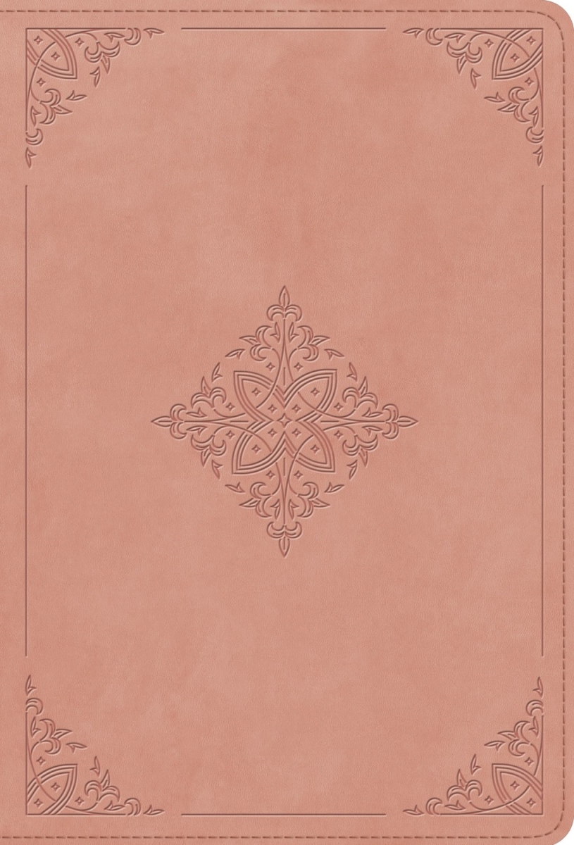473838 ESV Giant Print Value Thinline Bib with Blush Rose Fleur-De-Lis Design TruTone