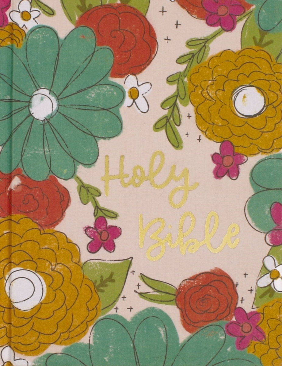 581097 NIV Artisan Collection Bible - Multi Color, Floral Cloth-Over-Board