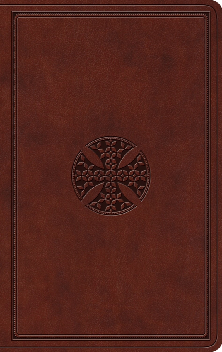 47119X ESV Value Thin Line Bible Book, Mosaic Cross Design True Tone - Brown