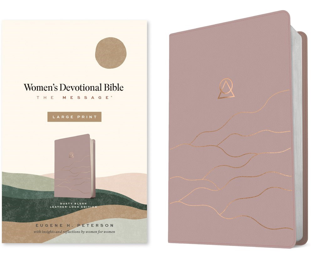 561787 The Message Women Devotional Bible - Large Print-Dusty Blush Leather-Look