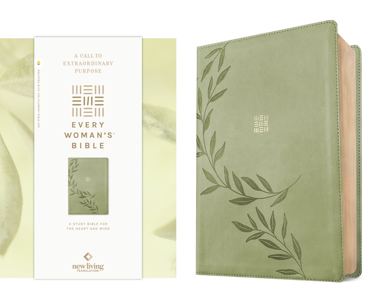 463070 Nlt Every Womans Bible Filament - Enabled Edition Book - Olive Branch Green Leather