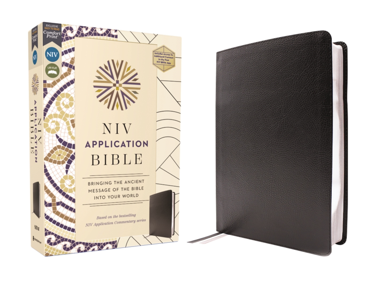 373649 NIV Application Comfort Print European Bonded Leather Bible - Black