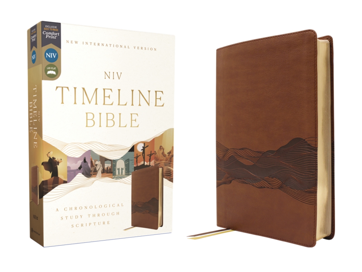 454305 NIV Timeline Bible - Comfort Print - Brown Leathersoft