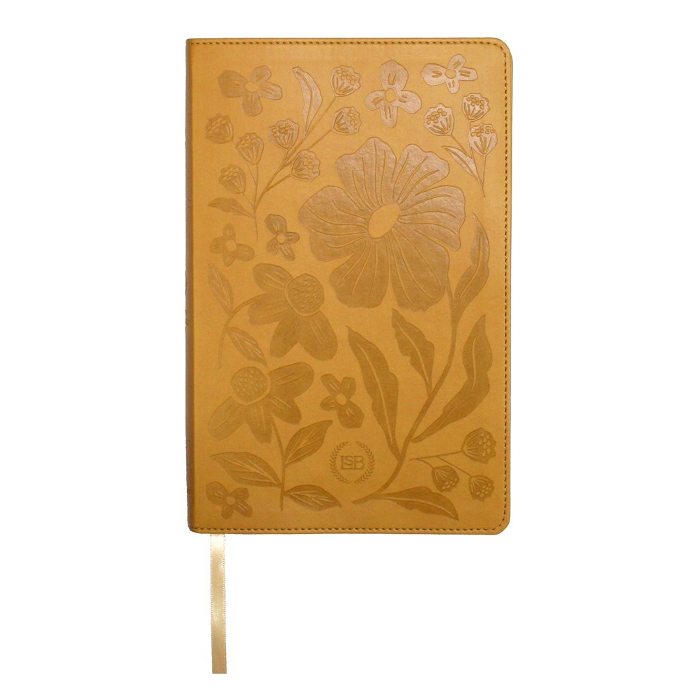 Steadfast Bibles 342797 LSB 2 Column Verse by Verse Paste-Down Bible - Mustard Faux Leather Floral