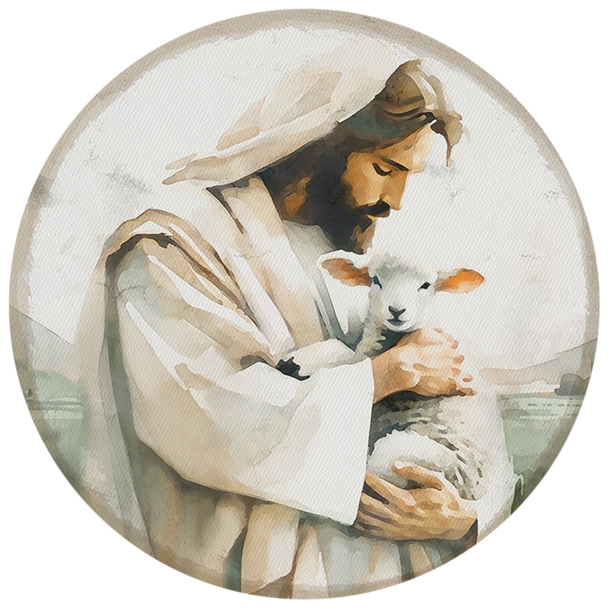 471350 2.5 in. Round Jesus & Lamb Magnet