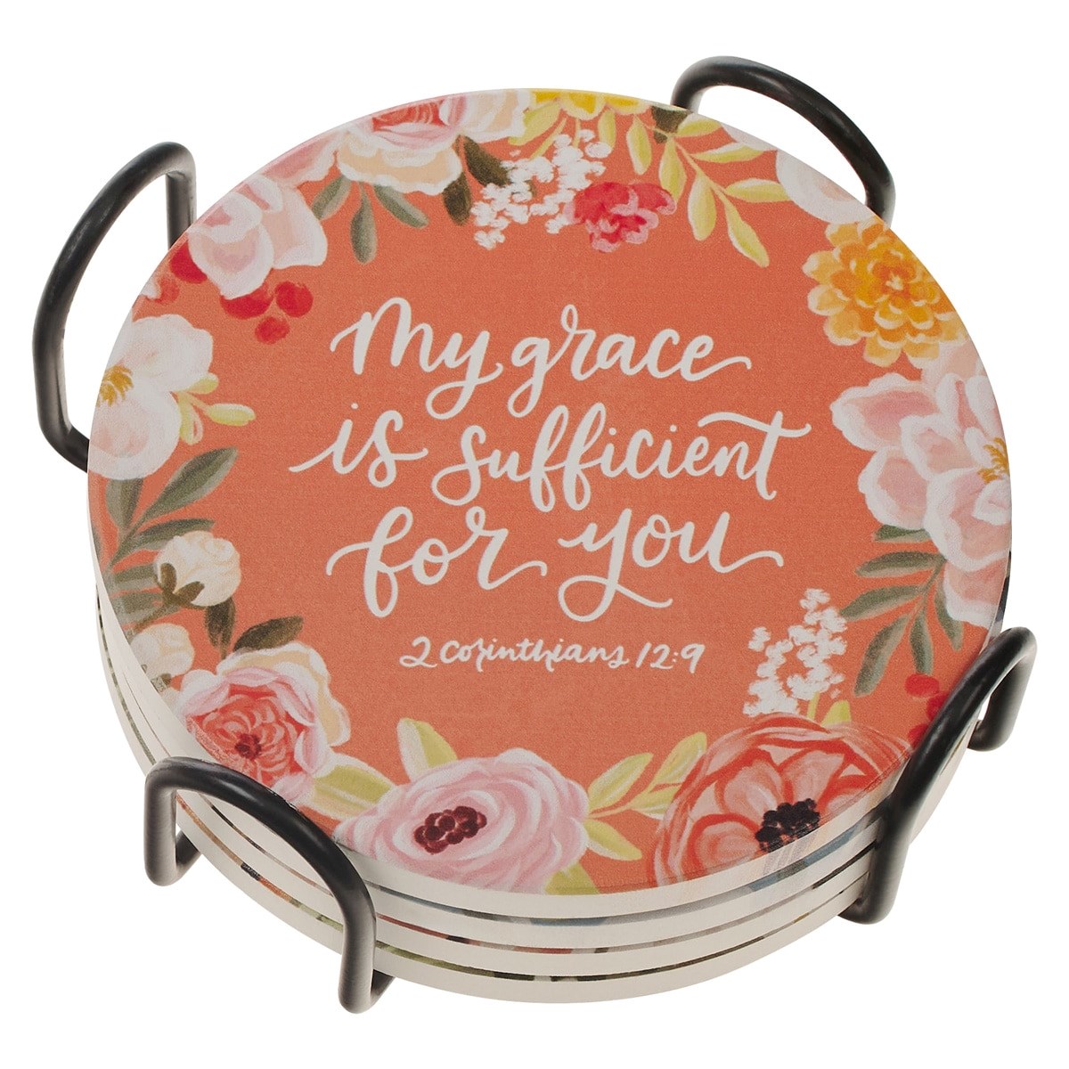 472166 Coaster Set - Floral - Pack of 4