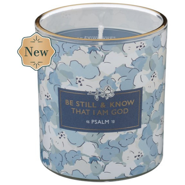 745665 Be Still & Know That I Am God - Seaside Breeze Scent in Glass Jar Candle - Psalm 46-10