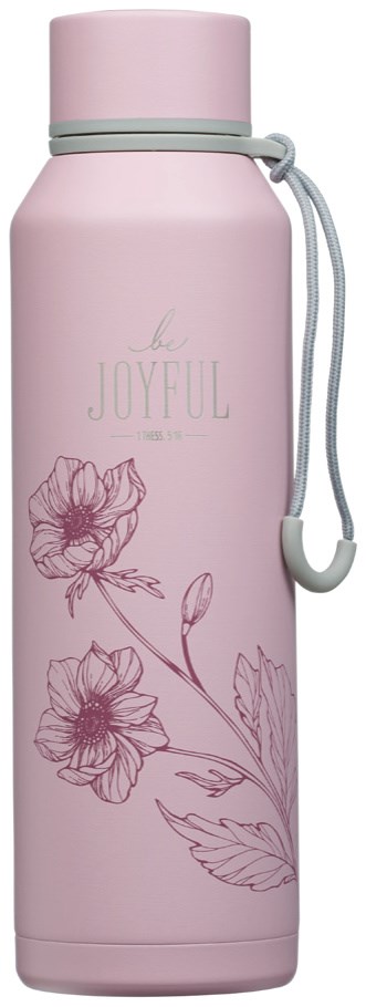 745708 710 ml Dusty Mauve Be Joyful 1 Thess 5-16 Stainless Steel Water Bottle