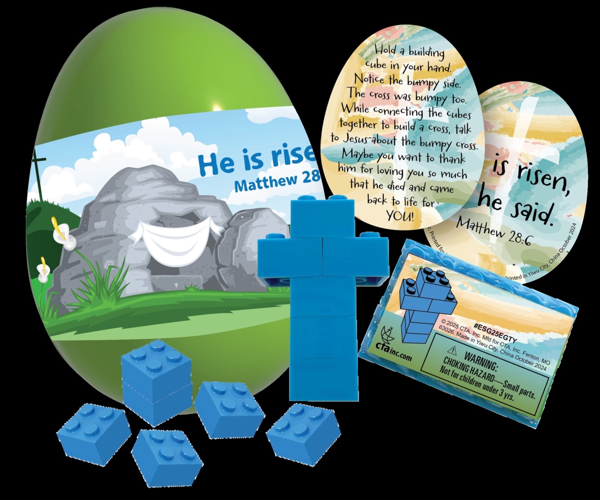 Christ To All 356148 Gospel Easter Egg with Building Blocks - Pack of 6