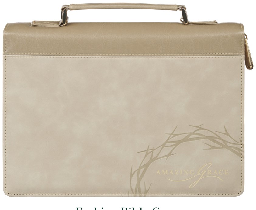 745625 Bible Cover Fashion Taupe Amazing Grace Isaiah. 53.5