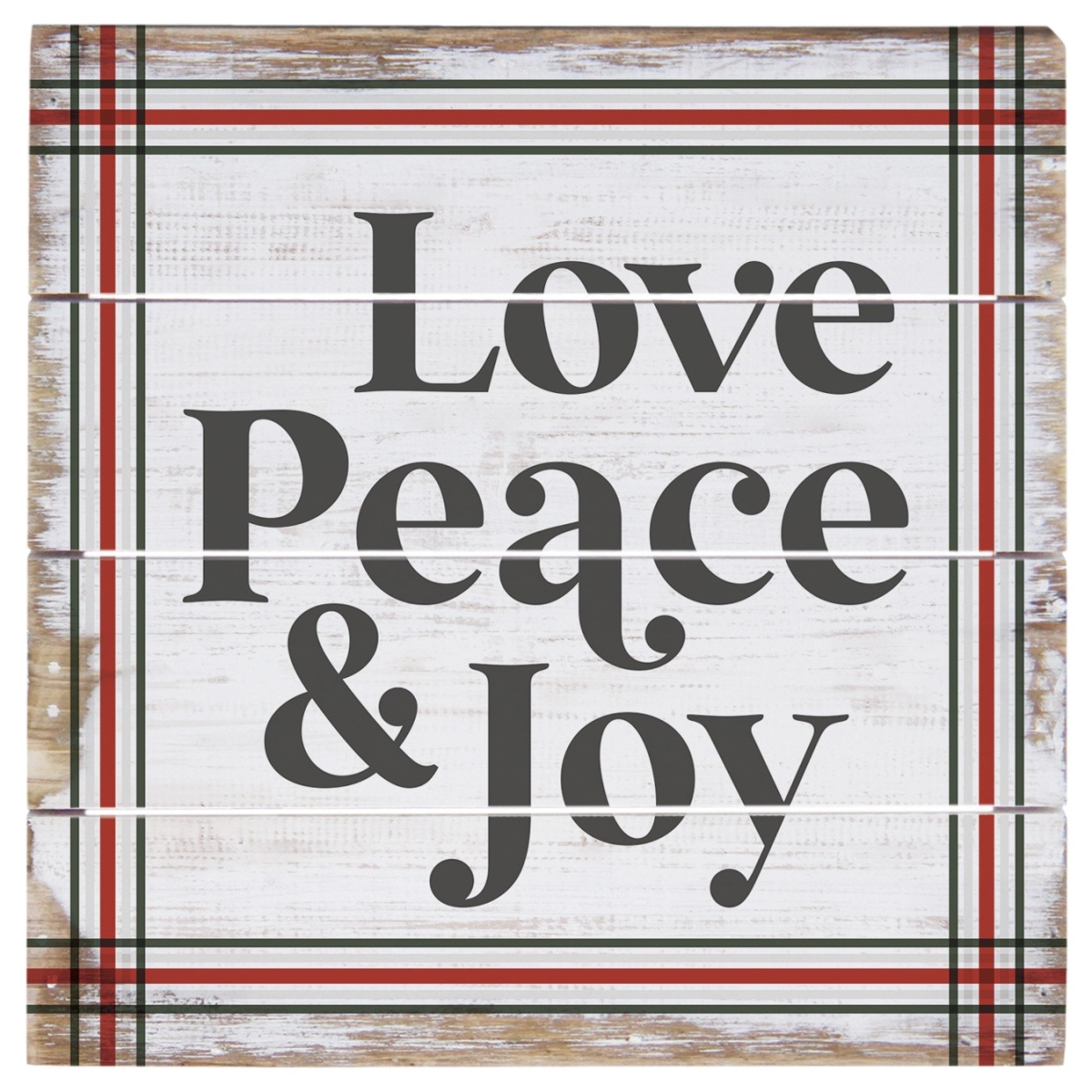 359750 Petite Pallet - Love Peace Joy Plaid - 6 x 6 in.