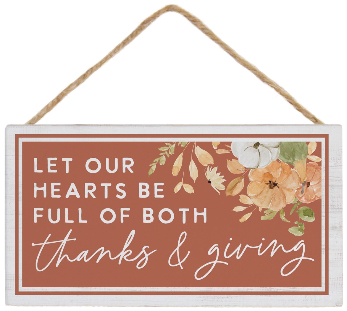 359738 Petite Hanging Accent - Thanks & Giving Rust - 5.5 x 6.5 in.
