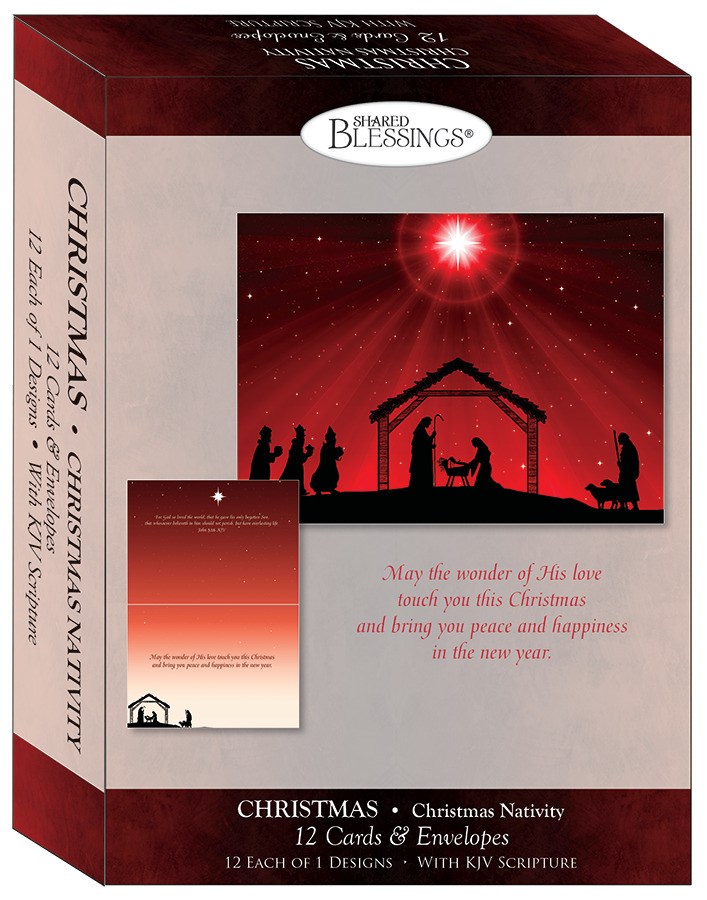 Crown Point Graphics 359817 Boxed Card - Christmas Nativity - Shared Blessings - Box of 12