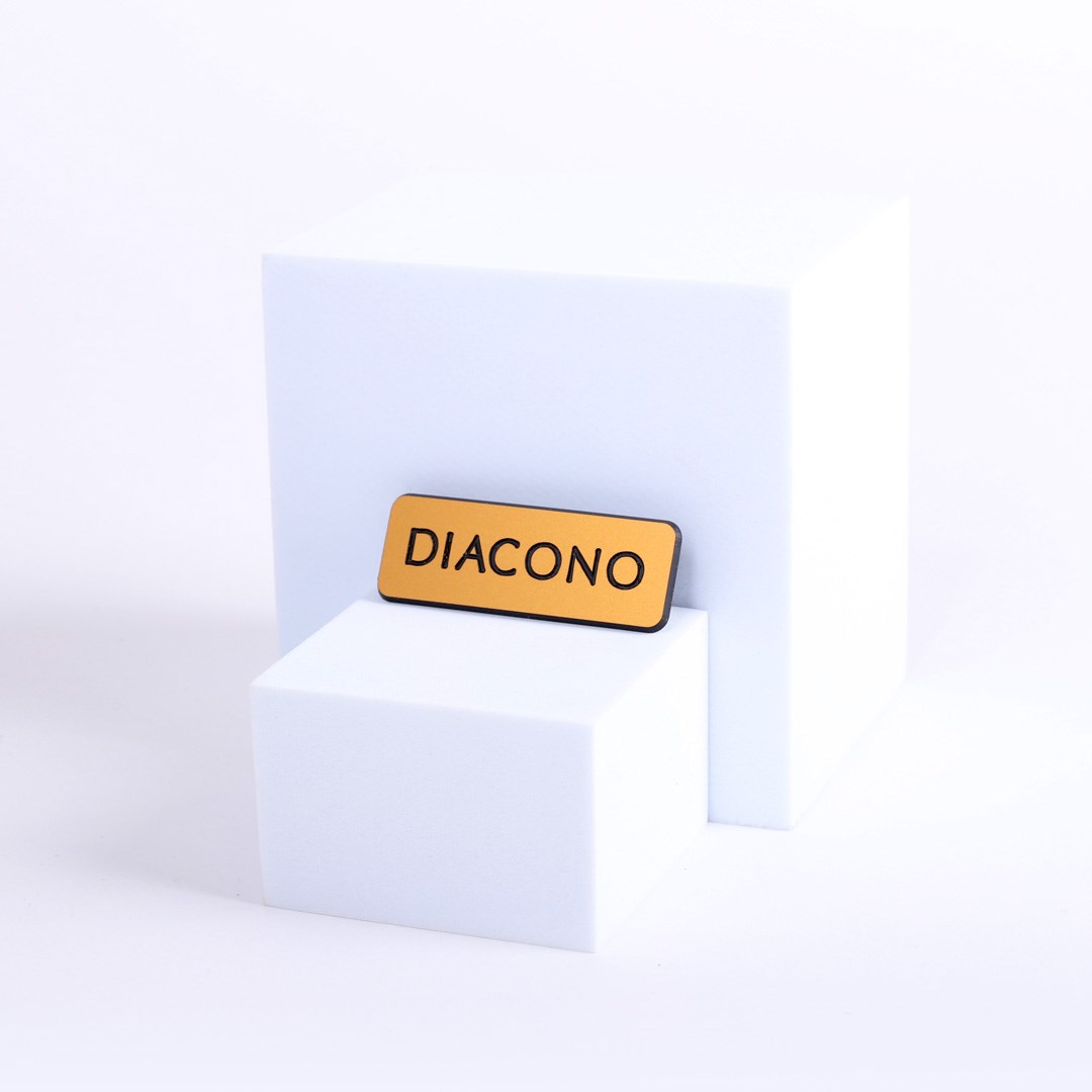 400491 Spanish - Decal - Deacon - Pin Back - Gold