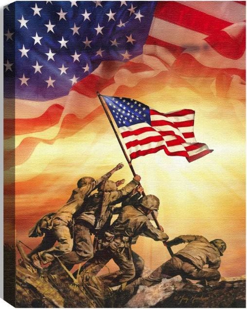 Glow Decor 350340 Mini Canvas - Home of The Brave - LED Tabletop with Timer - 8 x 6 in.