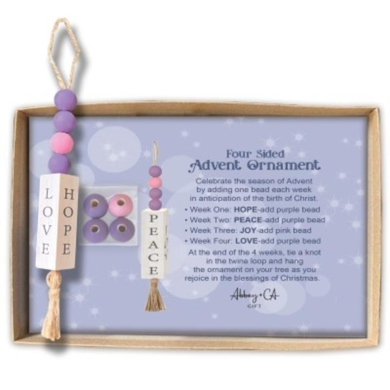 367734 Ornament - Four Sided Advent & Story Card & Gift Box