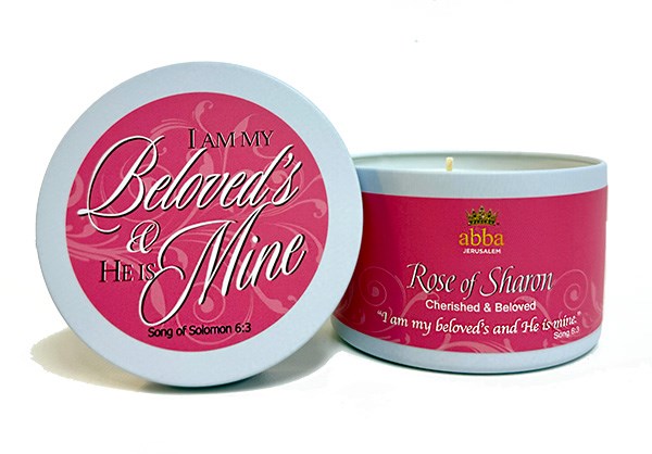 715557 Rose of Sharon Candle with Scripture White Tin - 8 oz
