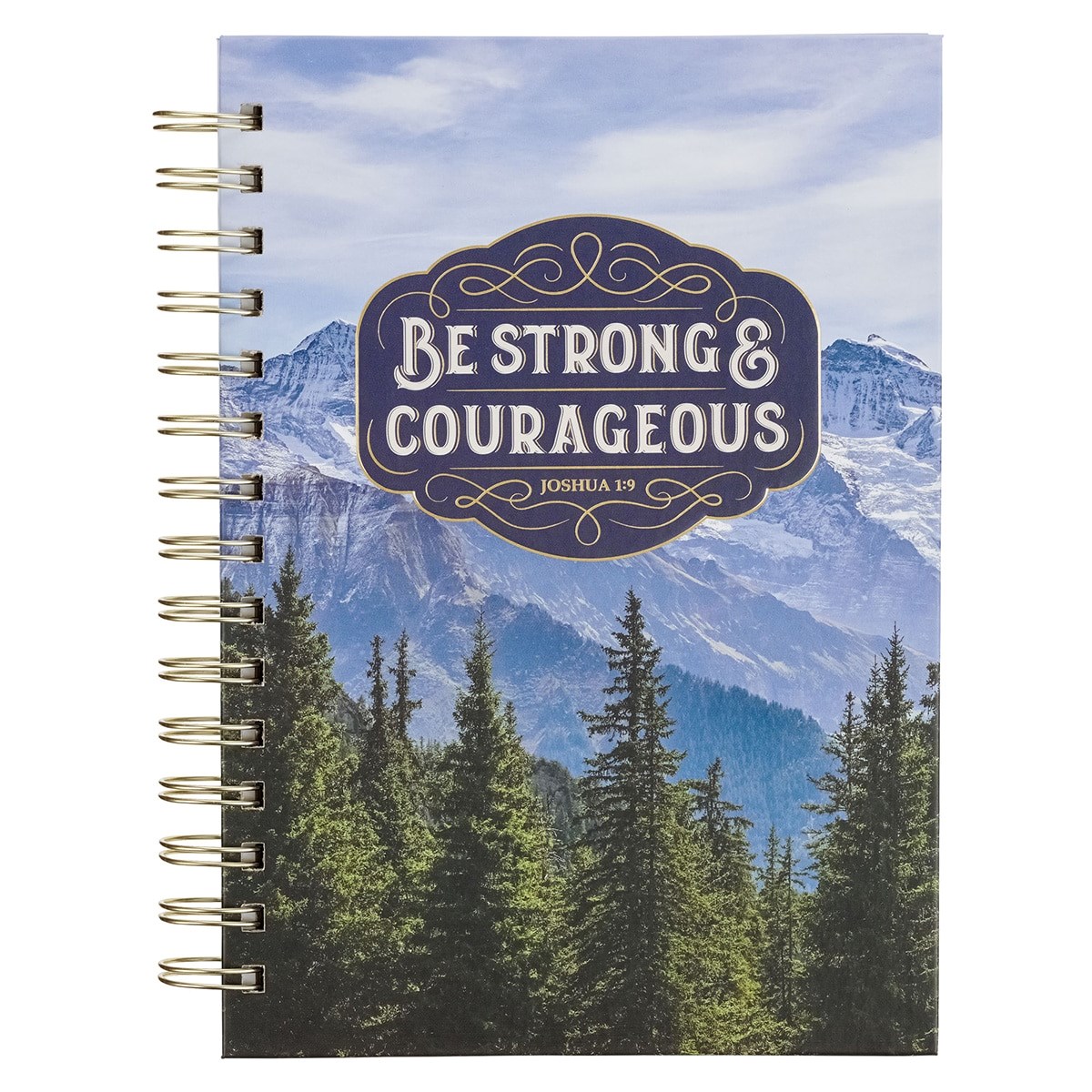 348547 Journal Wirebound - Be Strong & Courageous Josh. 1-9-Trees Book