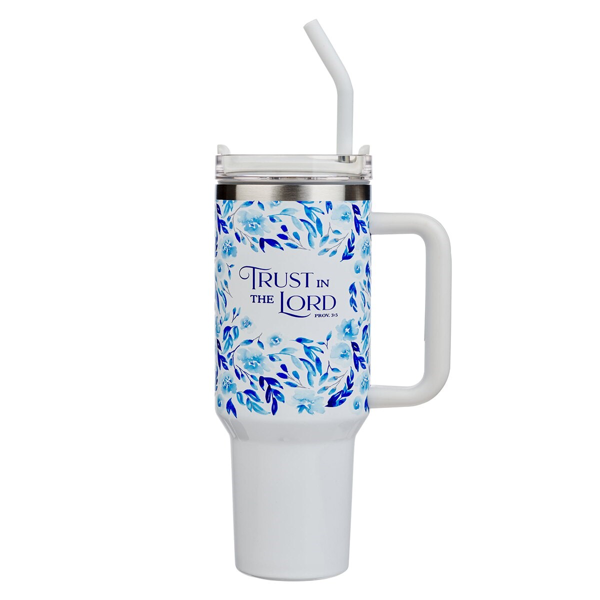 Picture of Christian Art Gifts 368498 Stainless Steel Tumbler - Trust Prov. 3-5 - Blue Floral