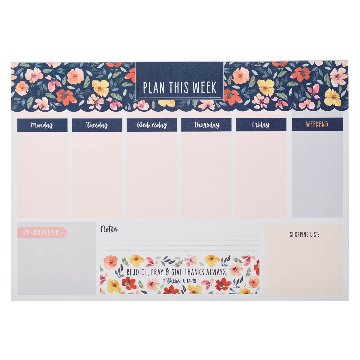 368615 Undated Weekly Planner - Rejoice Always 1 Thess. 5-16-18