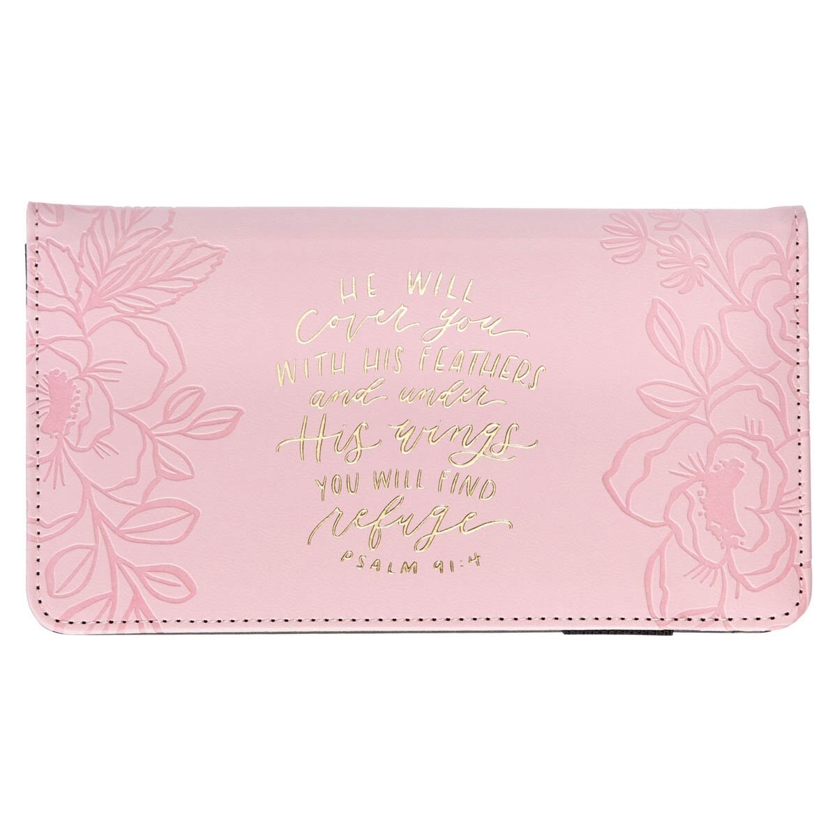 368346 Checkbook & Wallet - He Will Cover You Ps. 91-4 - Pink