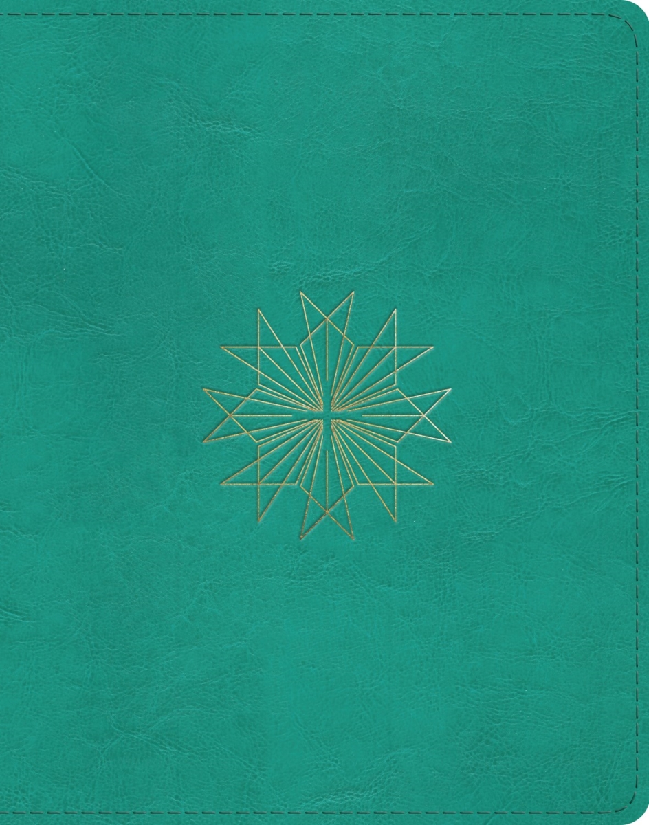 348402 ESV Single Column Journaling Bible - Teal Resplendant Cross Trutone Design