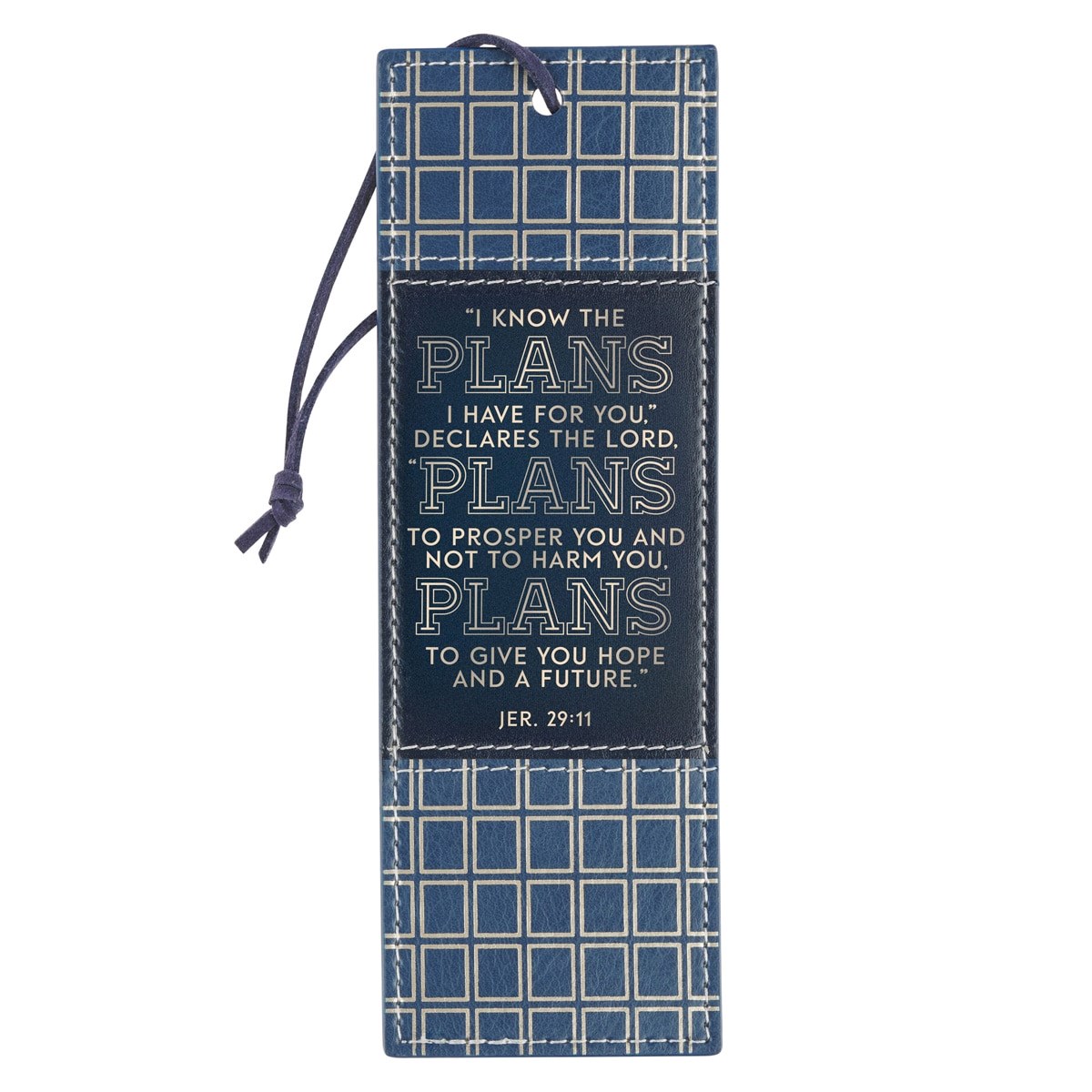 47176X Bookmark - Grad Plans Jer. 29-11 - Faux Leather - Blue